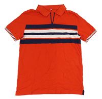 Červeno-tmavomodré polo tričko s pruhmi M&S