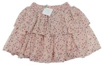 Svetloružová kvetovaná žoržetová sukňa John Lewis