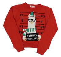 Červený crop sveter s lamou H&M