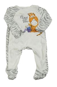 Bielo-sivý vzorovaný overal s tigrom