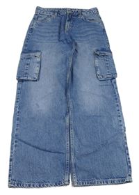 Modré baggy cargo rifle C&A