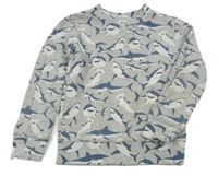 Sivá mikina so žralokmi H&M