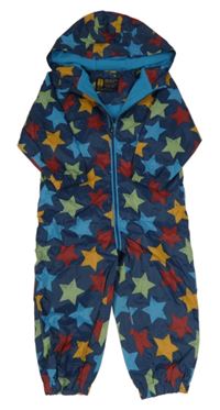 Tmavomodrá šušťáková jarná kombinéza s hviezdami a kapucňou Next