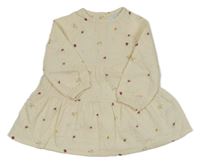 Smetanové květované šaty 