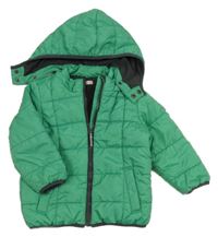 Zelená šusťáková zimní bunda s kapucí Esprit