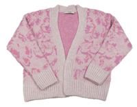 Ružový pletený cardigan s fľakmi George