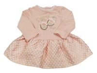 Svetloružové bodkované šaty s baletními piškoty Mayoral