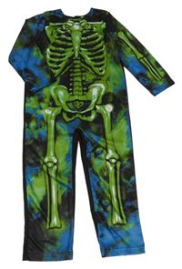 Kostým - Černo-zelený overal s kostmi 