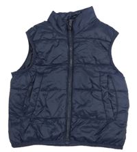 Tmavomodrá šušťáková prešívaná zateplená vesta Primark