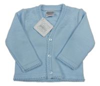 Nové -Svetlomodrý prepínaci sveter s perforovaným vzorom