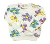 Biela kvetovaná ľahká mikina