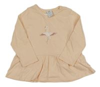 Marhuľové tričko s plameňákem a kamienkami