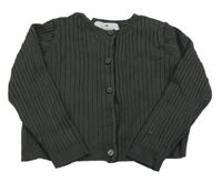 Antracitový rebrovaný prepínaci crop sveter H&M