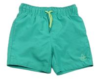 Tyrkysové plážové kraťasy s nápisom Primark