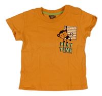 Oranžové tričko s opicou