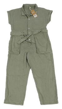 Nové - Khaki rifľový nohavicový overal Next