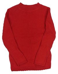 Červený rebrovaný sveter Tu