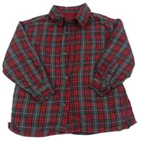 Sivo-červená kockovaná košeľa GAP
