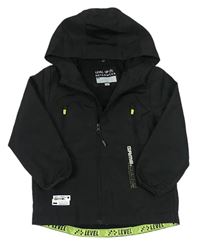 Čierna šušťáková jarná bunda s kapucňou F&F
