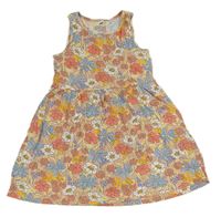 Broskvové bavlnené šaty s kvietkami H&M