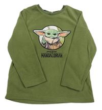Olivová fleecová mikina so Star Wars