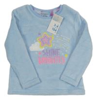 Nové - Svetlomodrá chlpatá mikina s kometou Primark