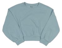 Modrá rebrovaná crop mikina Next