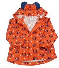 Červená šušťáková jarná bunda s Minnie a kapucňou Disney