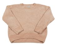 Svetloružový žinylkový sveter Terranova