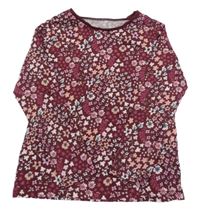 Vínové kytičkované triko George 