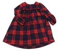 Tmavomodro-červené kockované šaty Miniclub