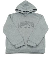 Sivá melírovaná mikina s nápisom a kapucňou Shein