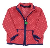 Tmavoružová bodkovaná fleecová prepínaci mikina Tchibo