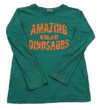 Tmavozelené tričko s nápisom