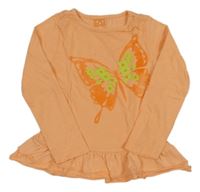 Broskvová tunika s motýlem Pusblu