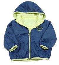 Tmavomodrá/citrónová šusťáková zateplená bunda s kapucí Mayoral 