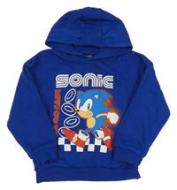 Kobaltově modrá mikina so Sonicem a kapucňou
