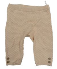 Svetloružové vzorované pletené nohavice C&A