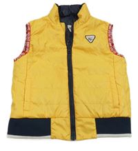 Žltá šušťáková prešívaná zateplená obojstranná vesta Boboli
