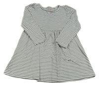 Bielo-sivé pruhované bavlnené šaty H&M