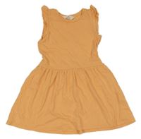 Oranžové bavlnené šaty s volánikmi H&M