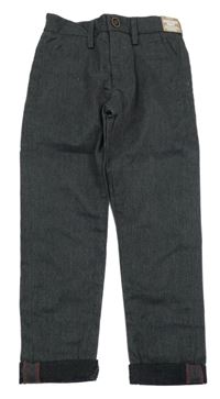 Nové - Šedé vzorované plátěné chino kalhoty H&M