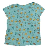Tyrkysové tričko so zvieratkami