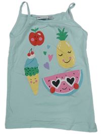 Svetlomodrý top s ovociem Distra