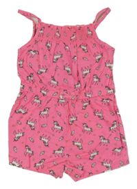 Neónově ružový letný overal s jednorožcami Primark