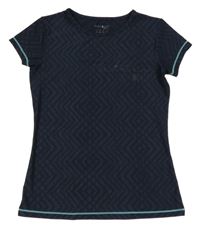 Tmavomodré vzorované športové funkčné tričko Manguun