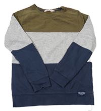 Tmavomodro-šedo-khaki mikina H&M