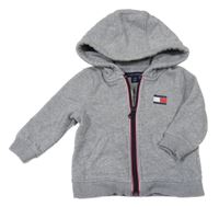 Sivá melírovaná prepínaci mikina s kapucňou Tommy Hilfiger