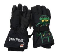 Černé šusťákové zateplené rukavice s potiskem Lego Ninjago vel. 110-116