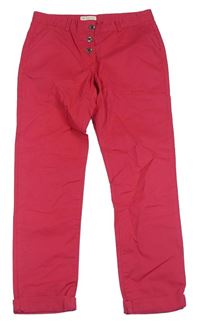 Malinové chino plátenné nohavice coolclub
